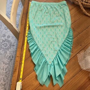 Cat & Jack Aqua Mermaid Tail Coverup  with Ruffle Detail